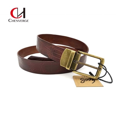 Cowhide Genuine Brown Leather Belt Womens Width 34mm Practical