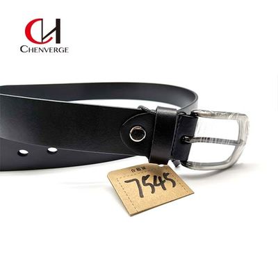 Men's Cowhide Genuine Leather Belt Width 34mm Brown Black Color
